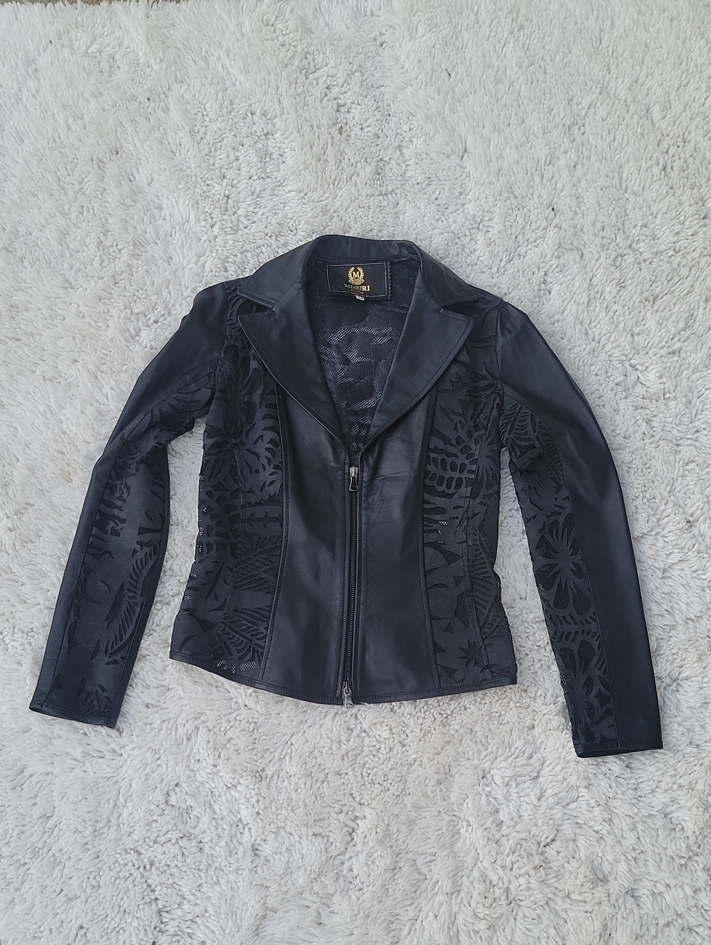 Women’s Black Zip-Front 100% Leather Jacket by M-Extre